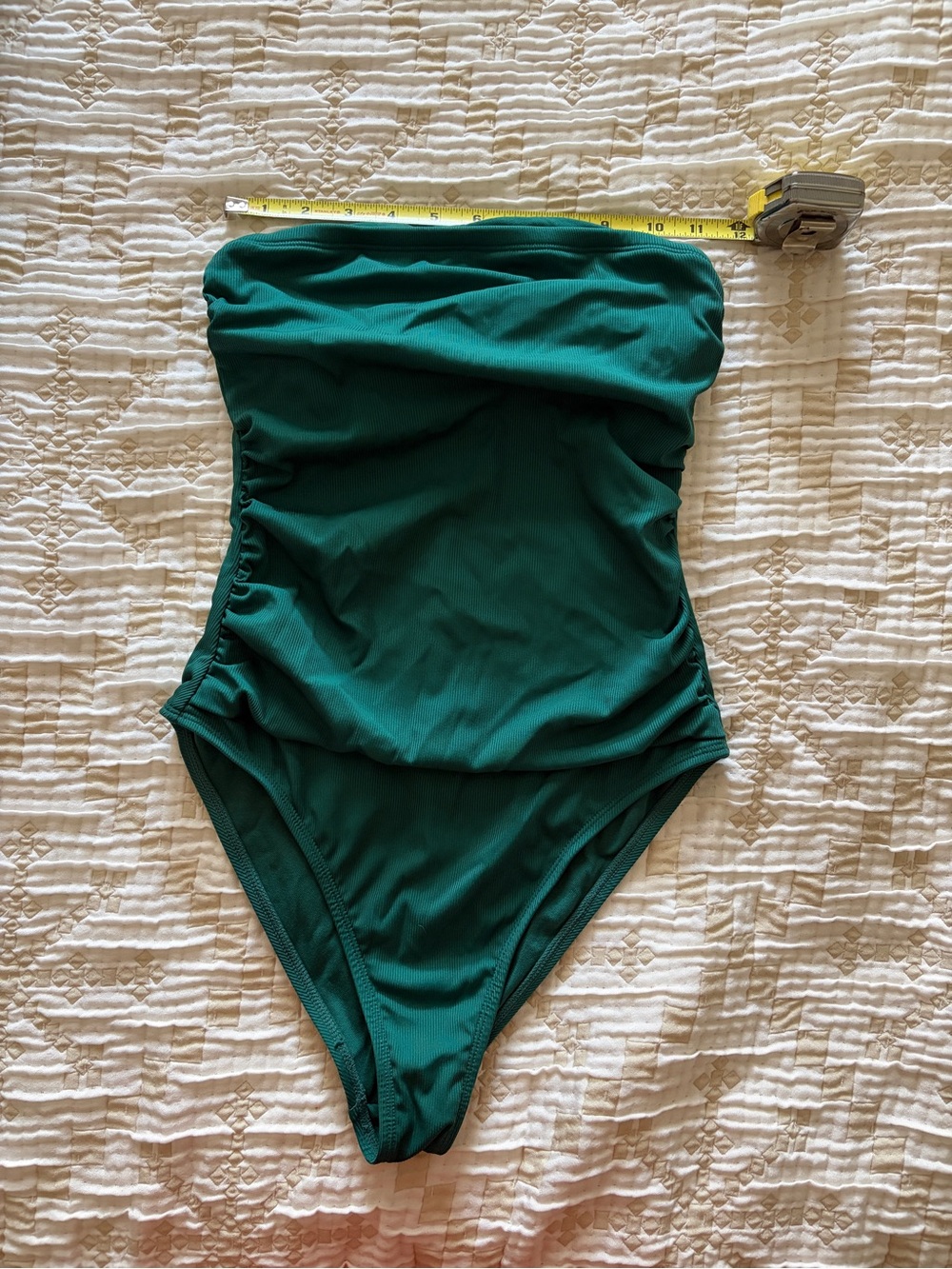 Strapless Emerald Green One-Piece Swimsuit - Picture 3 of 6